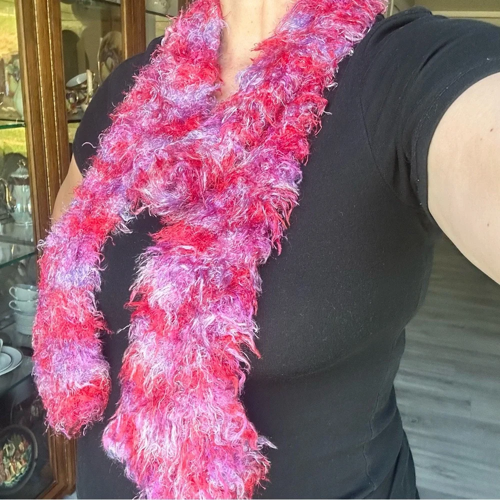Vibrant Red and Purple Women's Girl’s Scarf crochet